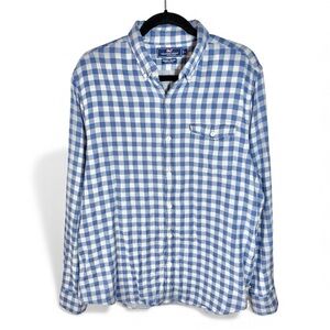 Vineyard Vines Crosby Shirt Large Blue Gingham Long Sleeve Button Double Cloth
